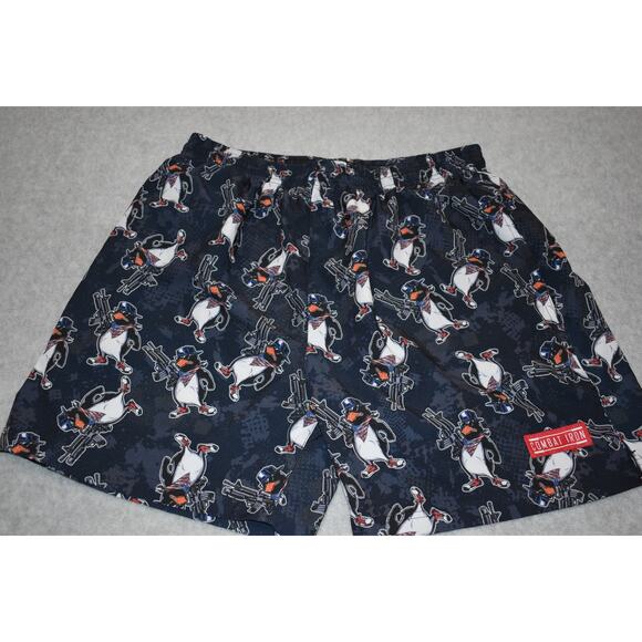 Combat Iron Apparel Shorts Mens Size XL Penguins Performance Inseam 6" Inches - Picture 1 of 7